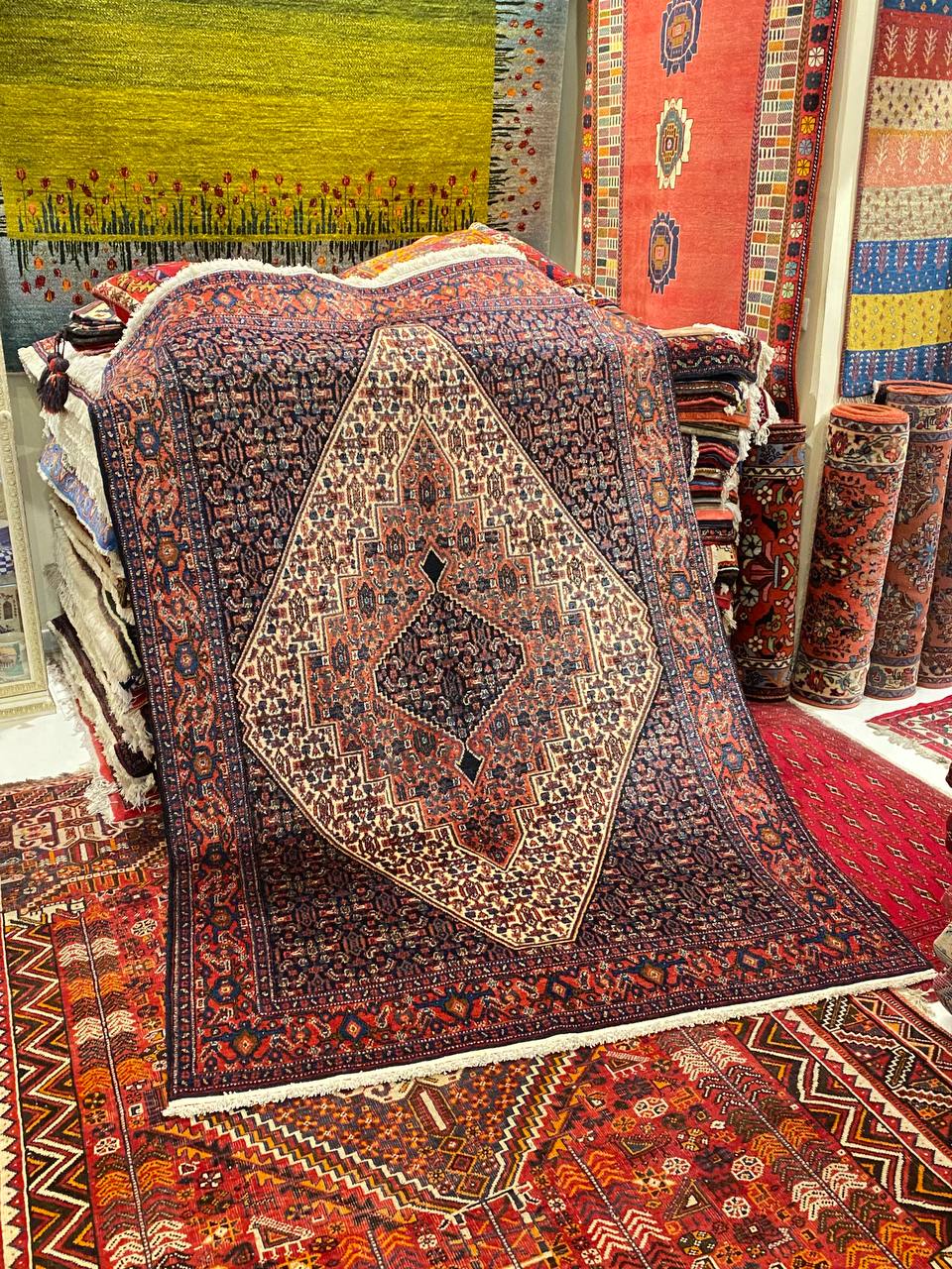Tappeto Persiano Senneh semi antico 208 x 135 cm - immagine 10