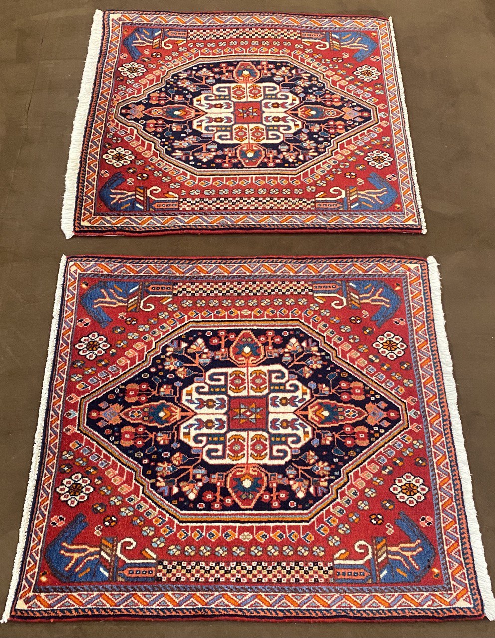 Coppia Tappeto Persiano Qashqai 70 x 64 cm