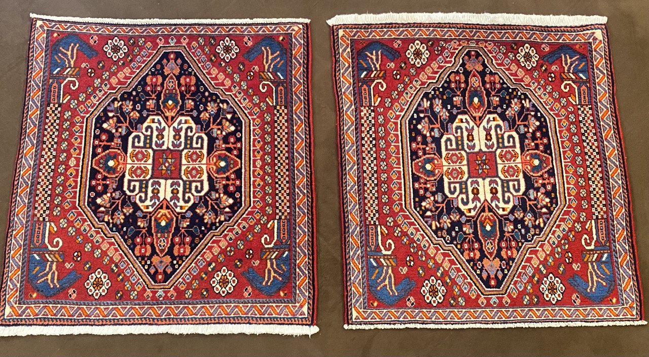 Coppia Tappeto Persiano Qashqai 70 x 64 cm - immagine 2