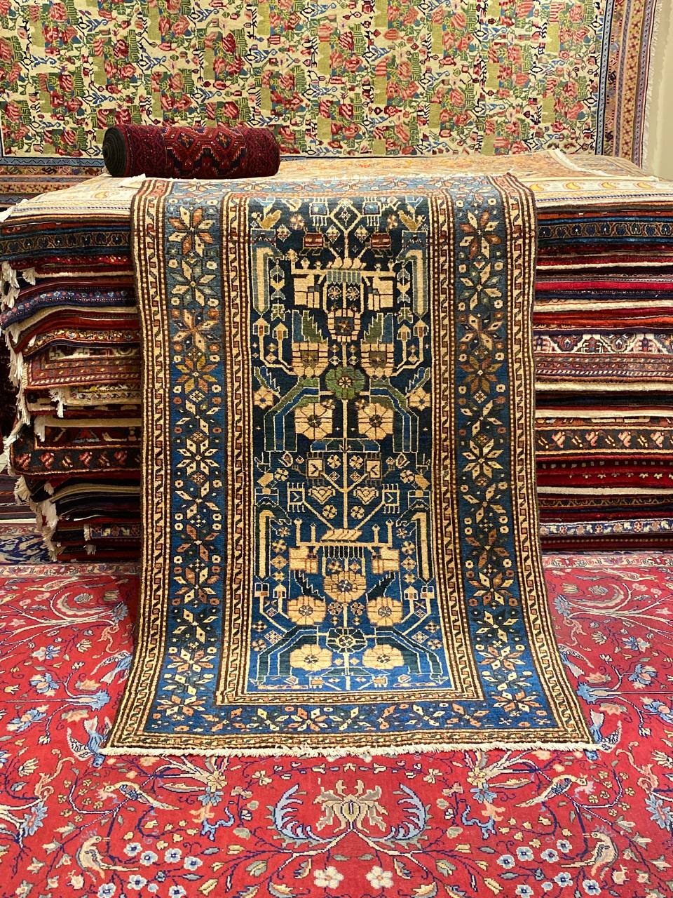 Tappeto Persiano Afshari antico 177 x 105 cm - immagine 7
