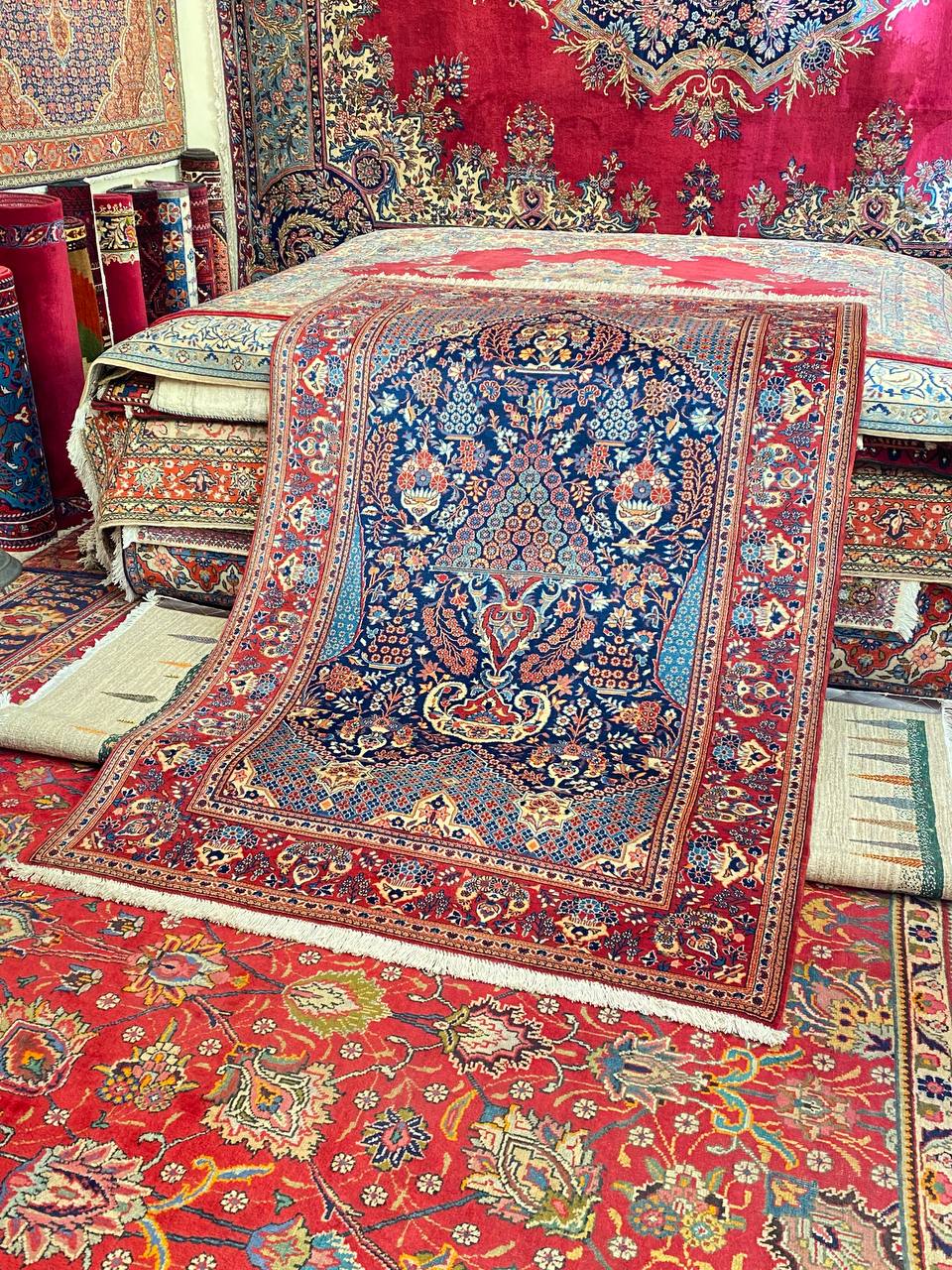 Tappeto Persiano Keshan semi antico 213 x 140 cm - immagine 9